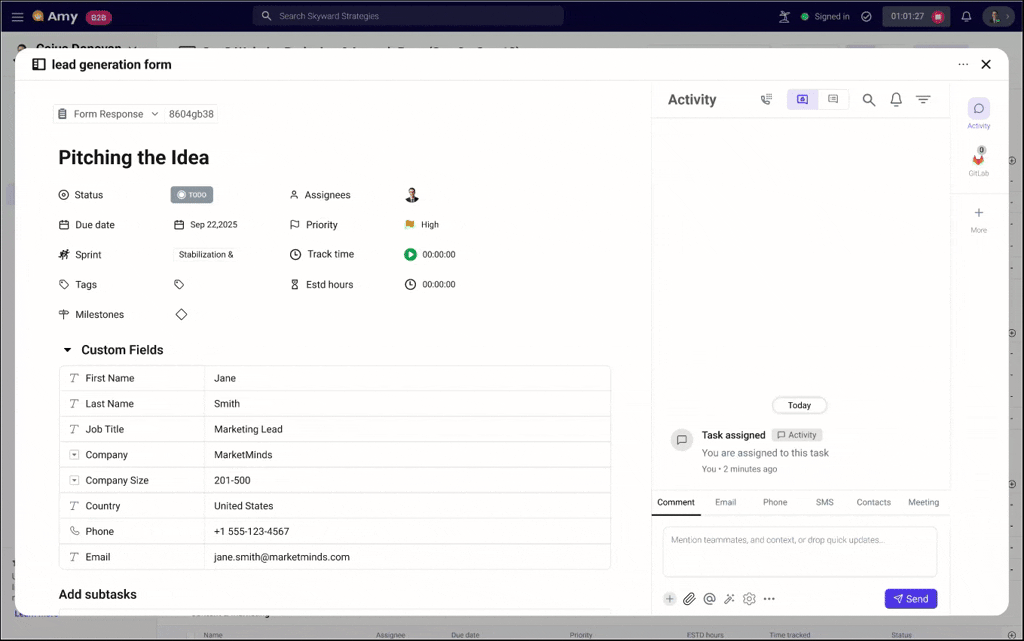 Placeholder image for a sales follow-up dashboard